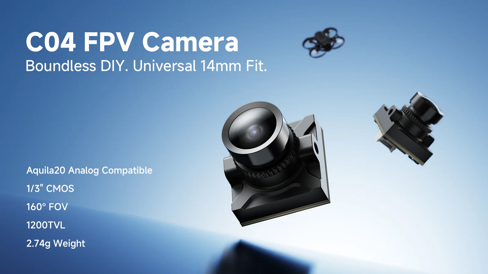 Kamera FPV C04 160° CMOS 1/3" Aquila20 Analog