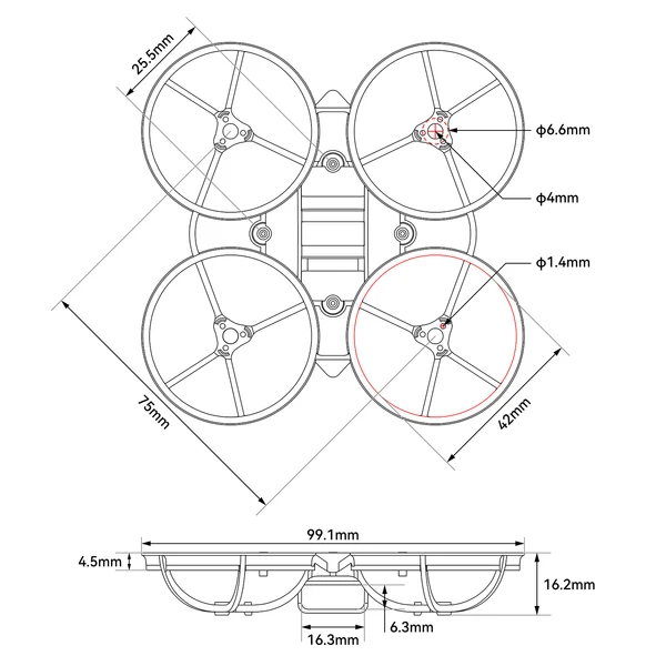 Rama BetaFPV Air75 II (czarna)