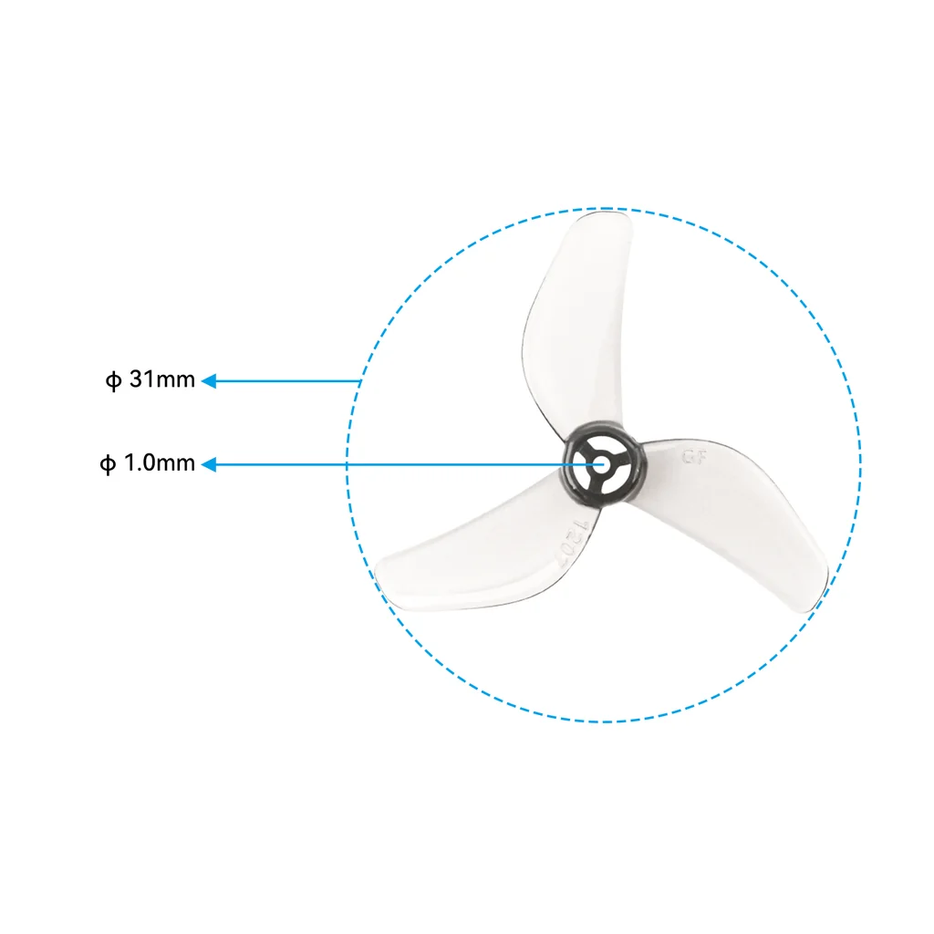 Śmigła Gemfan 1207 3-łopatkowe 1 mm do Air65 II